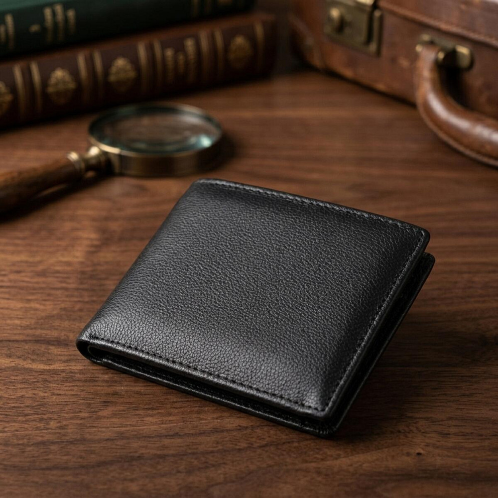 Компактное мужское портмоне из натуральной кожи ST Leather 22486 Черный Киев - изображение 14