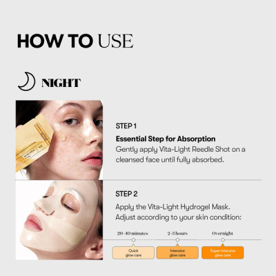 Маска для обличчя VT Cosmetics Reedle Shot Vita-Light Reedle Shot 100 2 Step Hydrogel Mask (8803463007409) Вінниця - фото 3