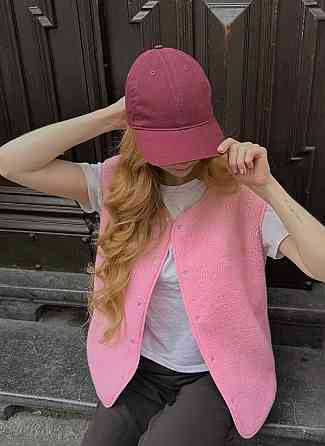 Жіноча стильна повсякденна тепла жилетка Рожевий Одеса