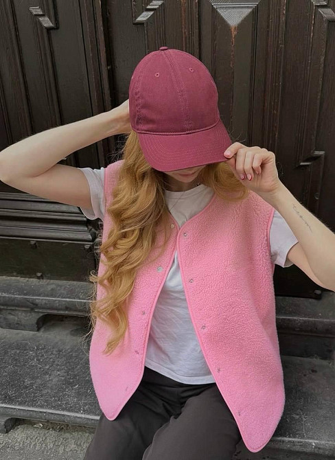 Женская стильная повседневная теплая жилетка Розовый Одесса - изображение 1