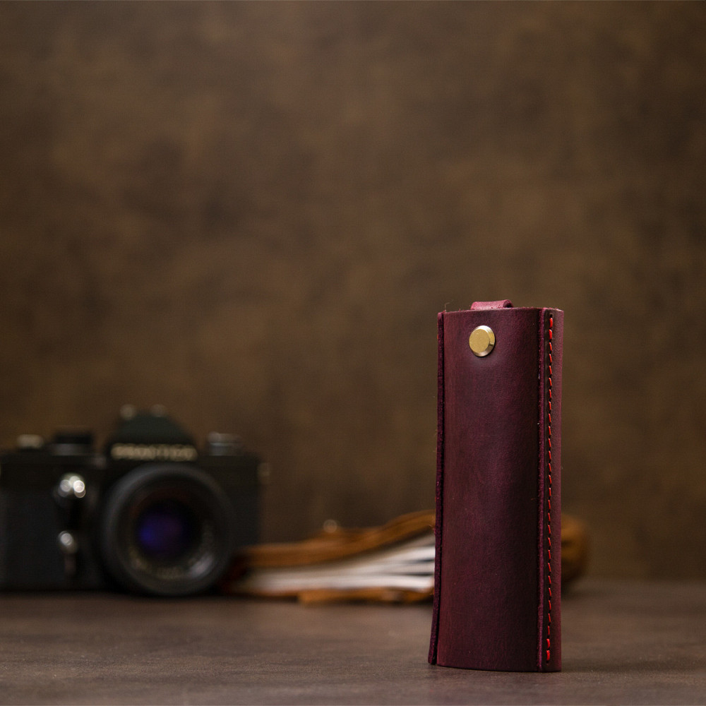 Ключница из натуральной кожи Бордовый (GRANDE PELLE) Киев - изображение 3