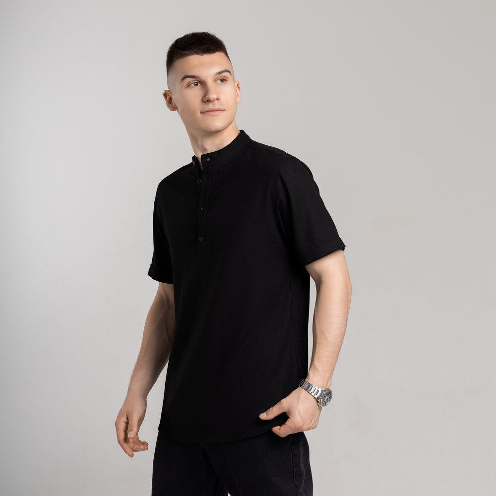 Чоловіча сорочка з коротким рукавом чорна Pobedov Molodist' Київ - фото 1