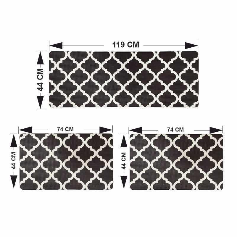 Набор коврики кухонные Lovely Svi 3 шт: 44 x74 x1см - 2 шт и 44 x119 x1см Черный Киев - изображение 4