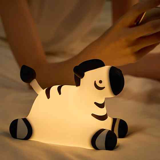 Нічник дитячий силіконовий сенсорний Зебра VALESO A067 для спальні акумуляторний Коломия