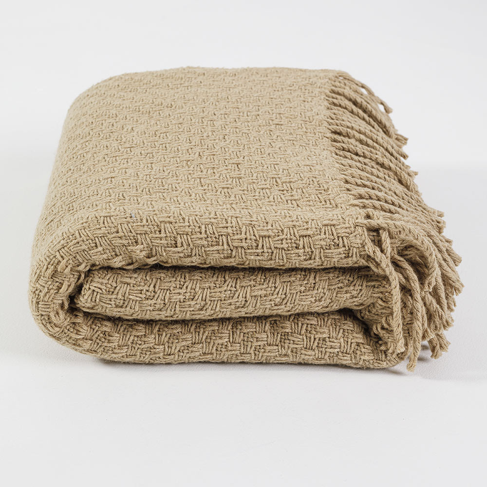 Вовняний плед покривало 140х200см 380г/м2 19P-14-beg (Бежевий) Суми - фото 1