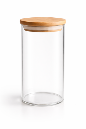 Банка для зберігання продуктів із бамбуковою кришкою 1000 мл. Stenson 400 Київ