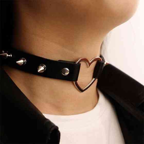 БДСМ чокер із серцем і шипами Чорний — Садо-мазо Вінниця