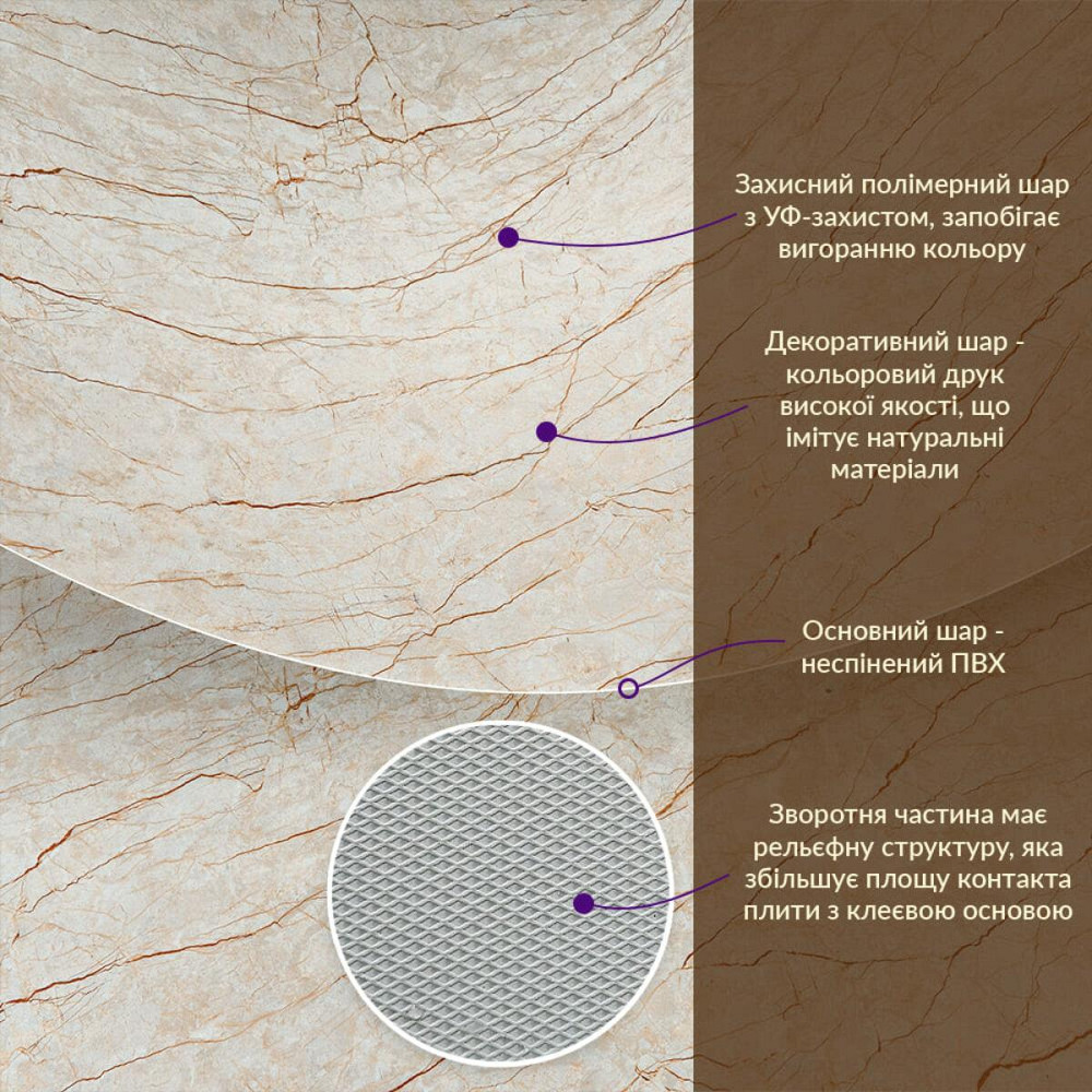 Декоративная ПВХ плита 1,22м х 2,44м х 3мм Светло-бежевый мрамор SW-00001408 Киев - изображение 3