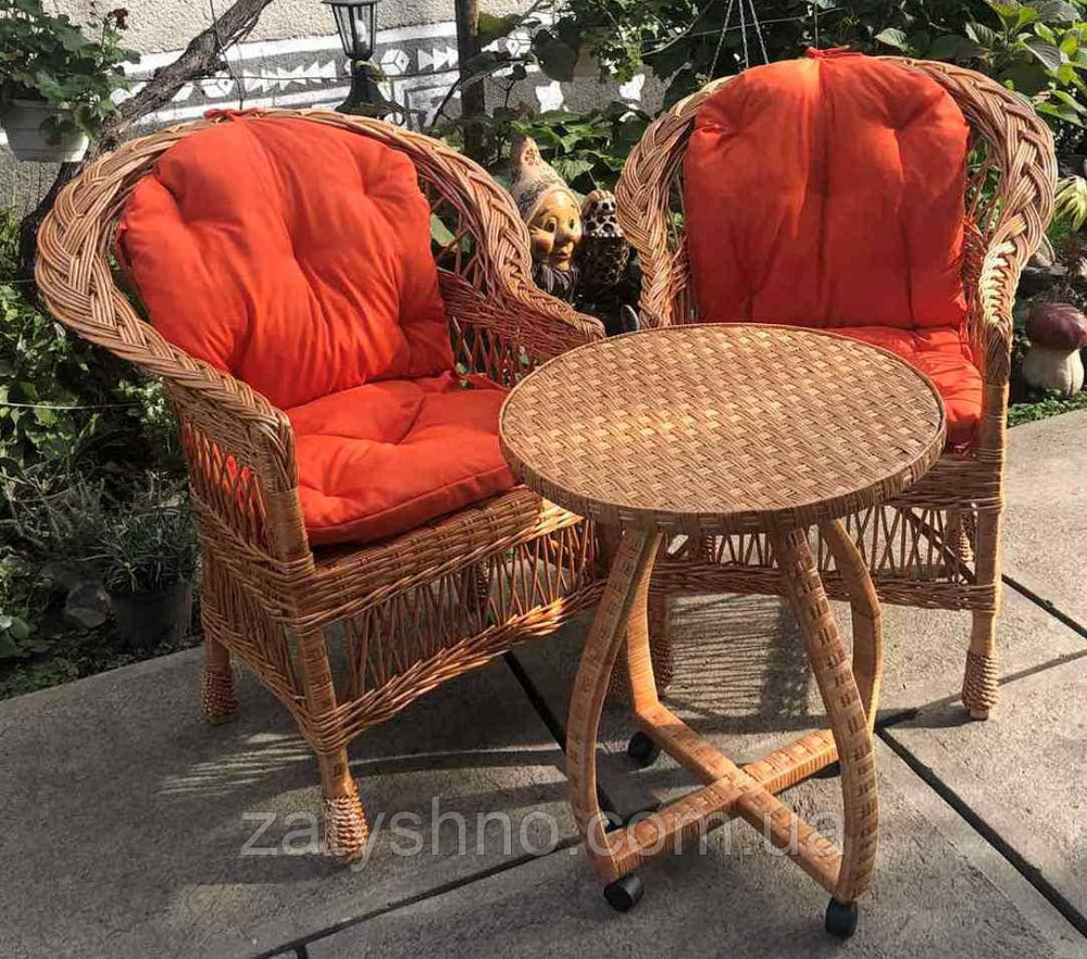 Плетеная мебель с круглым столом  |Мебель из лозы  с накидками |мебель из лозы с подушками Киев - изображение 3