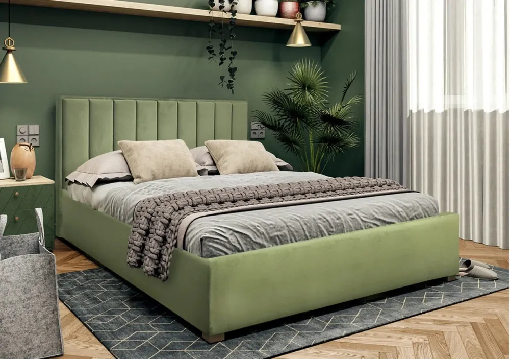 Кровать Двуспальная Arabela Comfort 140 х 190 см Simple С подъемным механизмом и нишей для белья Зеленый Киев - изображение 7