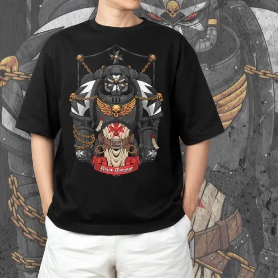 Футболка для подростка мальчика с принтом WarHammer 40K Black Templare Размер 160 Anime10762 Днепр