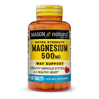 Минералы Mason Natural Магний 500мг, Magnesium Extra Strength, 100 таблеток (MAV16011) Винница - изображение 1