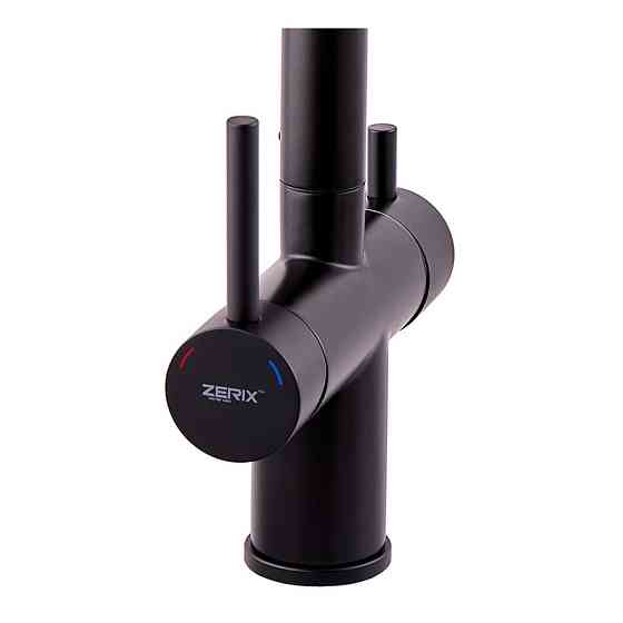 Кухонний змішувач на дві води Zerix LUX-024 Black з висувною лійкою    ( ZX5556 ) 21406 Харків