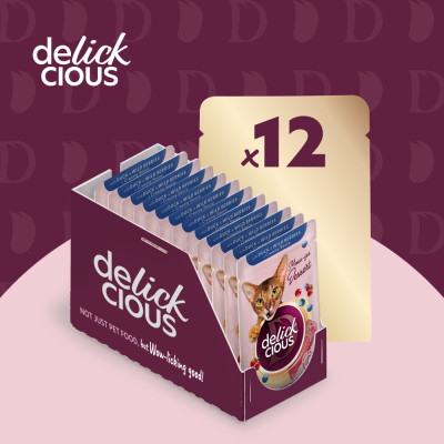 Влажный корм для кошек Delickcious Хлопья с кроликом и тропическими фруктами в сливочном соусе 80 г (4820269141841) Винница - изображение 5