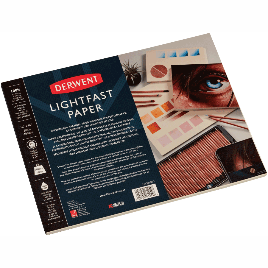 Склейка для рисунку Lightfast 30,5х41см 300г/м2 20л Derwent Київ - фото 1