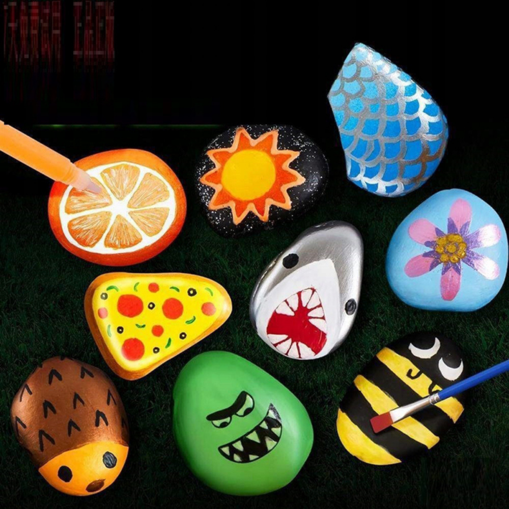 Творческий набор для рисования на камне: светящиеся краски, кисти, наклейки, комплект для хобби и детей Каменец-Подольский - изображение 11