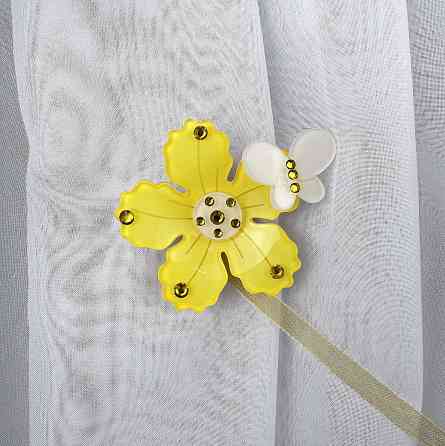 Магніти для штор і гардин Весна набір 2 шт Жовтий з білим (81-316) Київ