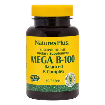 Вітамін Natures Plus B-комплекс повільного вивільнення, MEGA В-100, Nature's Plus (NTP1430) Вінниця - фото 1