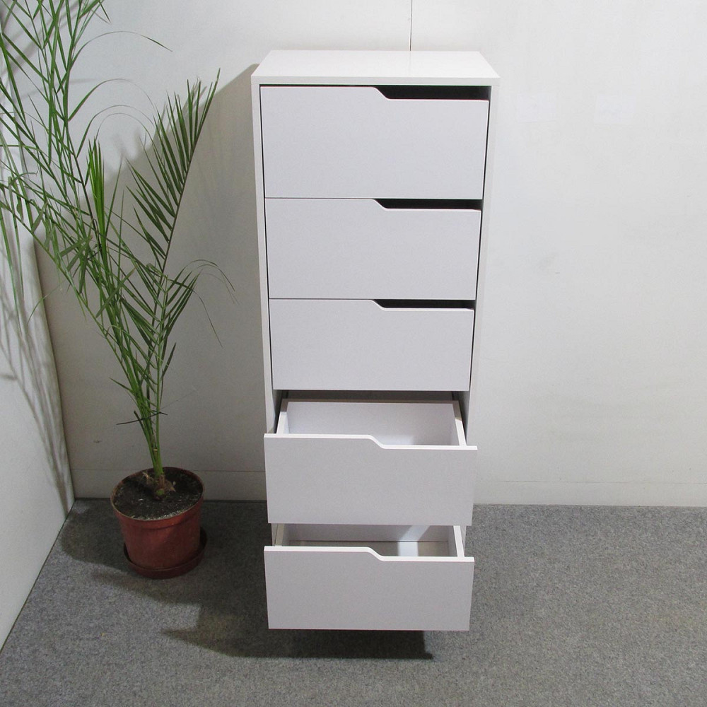 Комод высокий с черными ножками 5 ящиков М-ЗОН Борн 500 Дуб Артизан/Нимфея Альба (белый) (MZN-031104) Львов - изображение 7