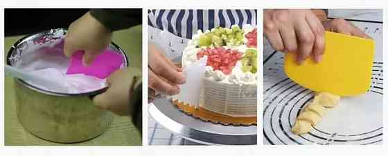 Набор кондитерских шпателей для тортов 3 штуки 8 на 12 салатовый Киев