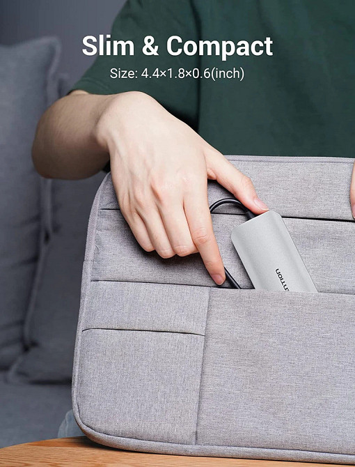 USB-хаб Vention USB-C з HDMI, USB 3.0, SD/TF, 0.15M, Сірий Київ - фото 2