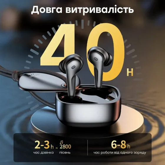 Бездротові навушники Choetech BH-T17 Black TWS, Bluetooth 5.4, ANC+ENC (43-00136) Київ