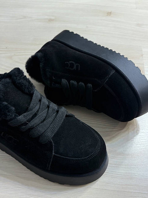Черевики жіночі Hengji 278-1 натуральна замша в стилі уггі утеплені короткі чорні, 36, 23 см Київ - фото 7