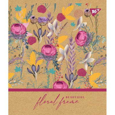 Зошит Yes А5 Floral Frame Крафт 18 аркушів лінія 5 дизайнів (765091) Вінниця - фото 4
