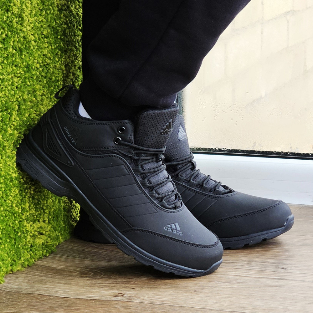 Зимові Кросівки Adidas GORE-TEX Чоловічі Чорні з МЕХОМ Черевики Адідас Гортекс (розміри: 41,42,43,44,45,46) - 56-1 Дніпро - фото 2