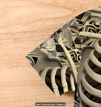 Костюм-футболка СКЕЛЕТ, р-р М, 3D-принт, Унісекс, Хелловін Київ