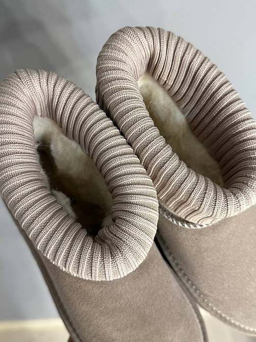 Уггі жіночі Hengji 56-3 з манжетом шкарпеткою на високій підошві бежеві, 39, 25 см Київ - фото 15