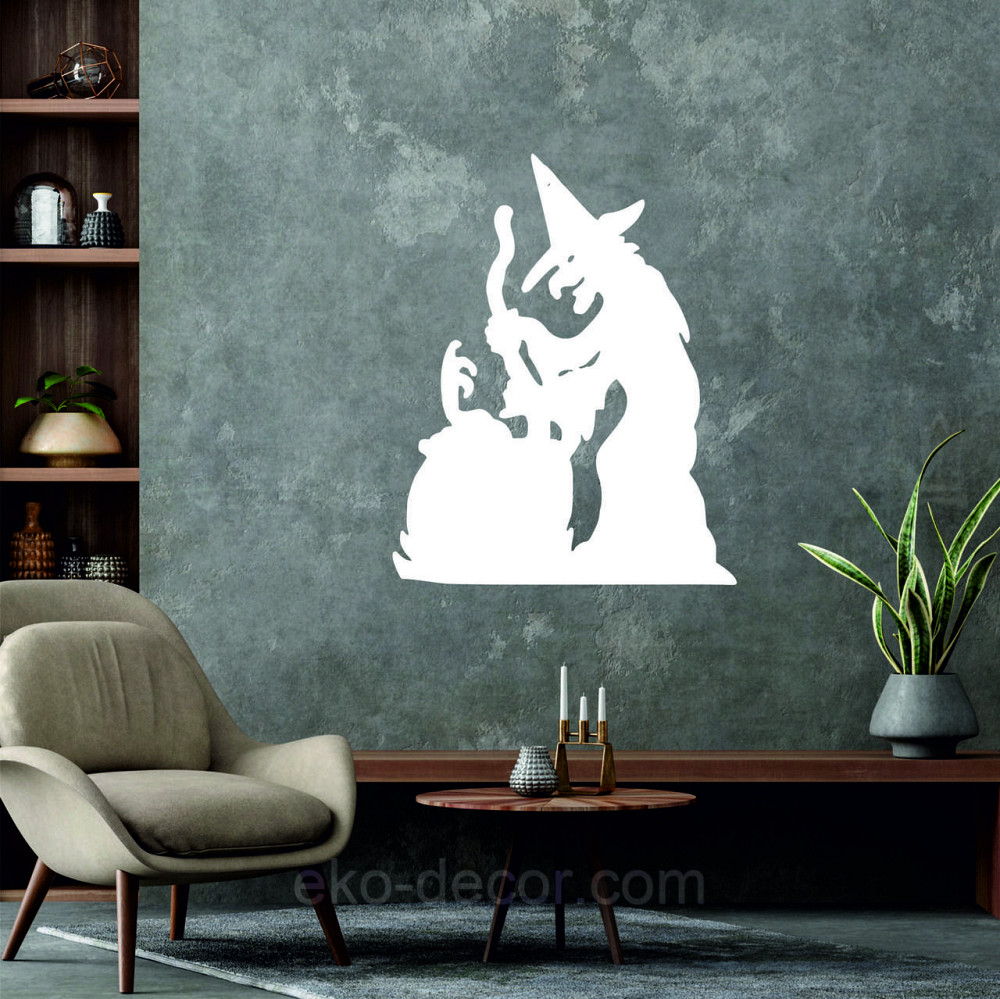 Декоративное настенное 3D Панно «Ведьма», Декор на стену с объемом 90*71 см, Белый Киев - изображение 6