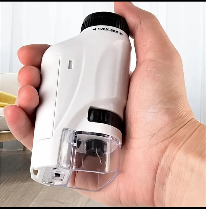 Портативний мікроскоп з підсвічуванням білого кольору Київ - фото 7