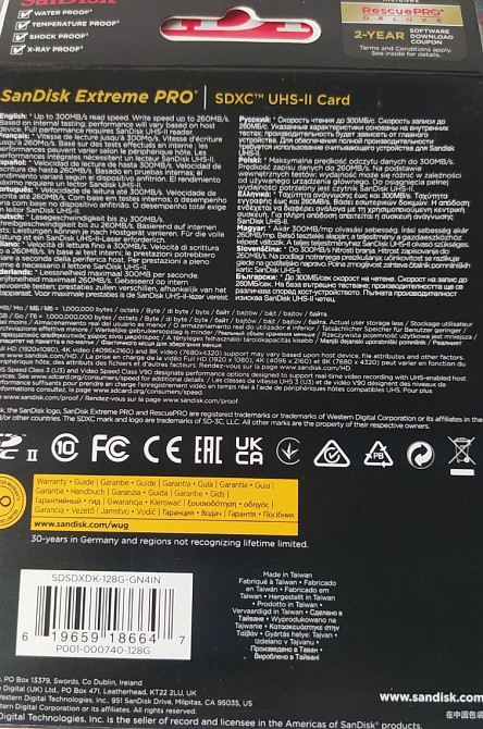 Карта SanDisk 128 GB SDXC UHS-II U3 V90 Extreme Pro SDSDXDK-128G-GN4IN Харків - фото 1