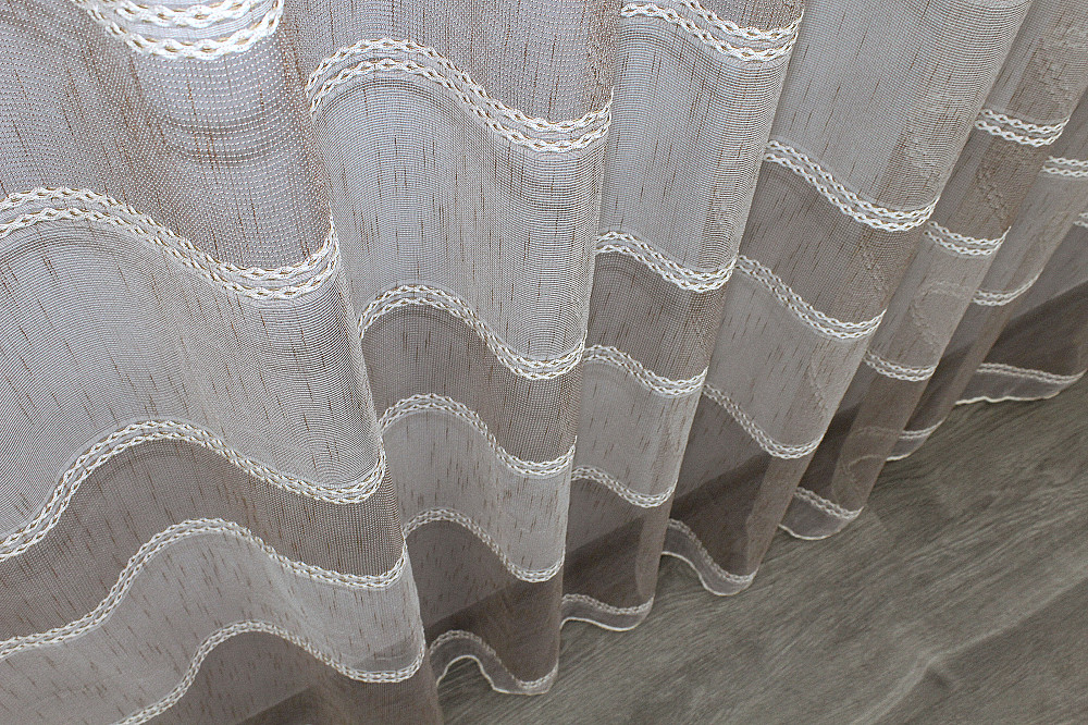 Тюль VR-Textil 1907т Flora Батист Білий з фіолетовим та салатовим 300х270 см (40-243) Київ - фото 7