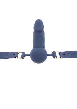 Кляп в виде фаллоса Silicone Penis Ball Gag Blue Sex Aura Киев