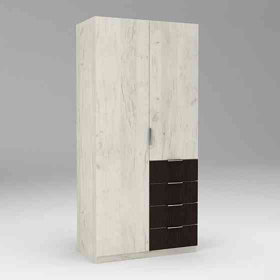 Шкаф Кристалл 1, Дуб Крафт Белый/Венге Магия, 1000х520х2100 Львов