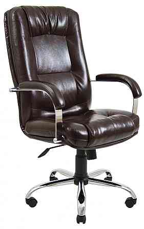 Офісне Крісло Керівника Richman Alberto Titan Dark Brown Хром М3 MultiBlock Коричневий Київ