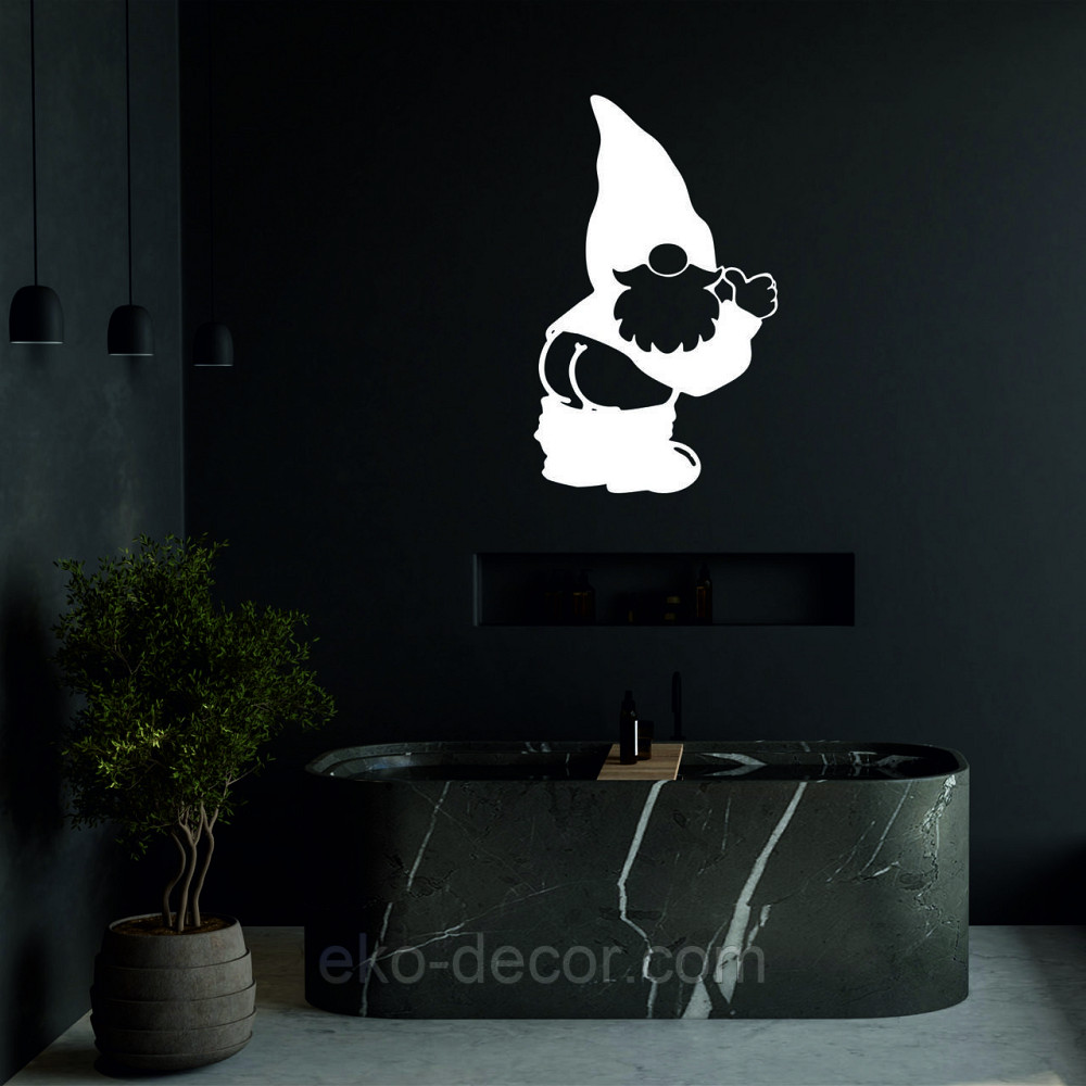 Декоративное настенное Панно «Гном», Декор на стену 50*30 см, Белый Киев - изображение 3