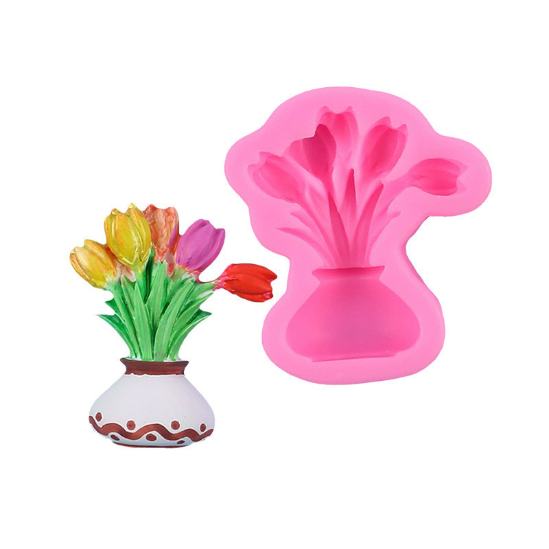 Молд силиконовый Тюльпаны 70 на 65 мм серый Киев - изображение 1