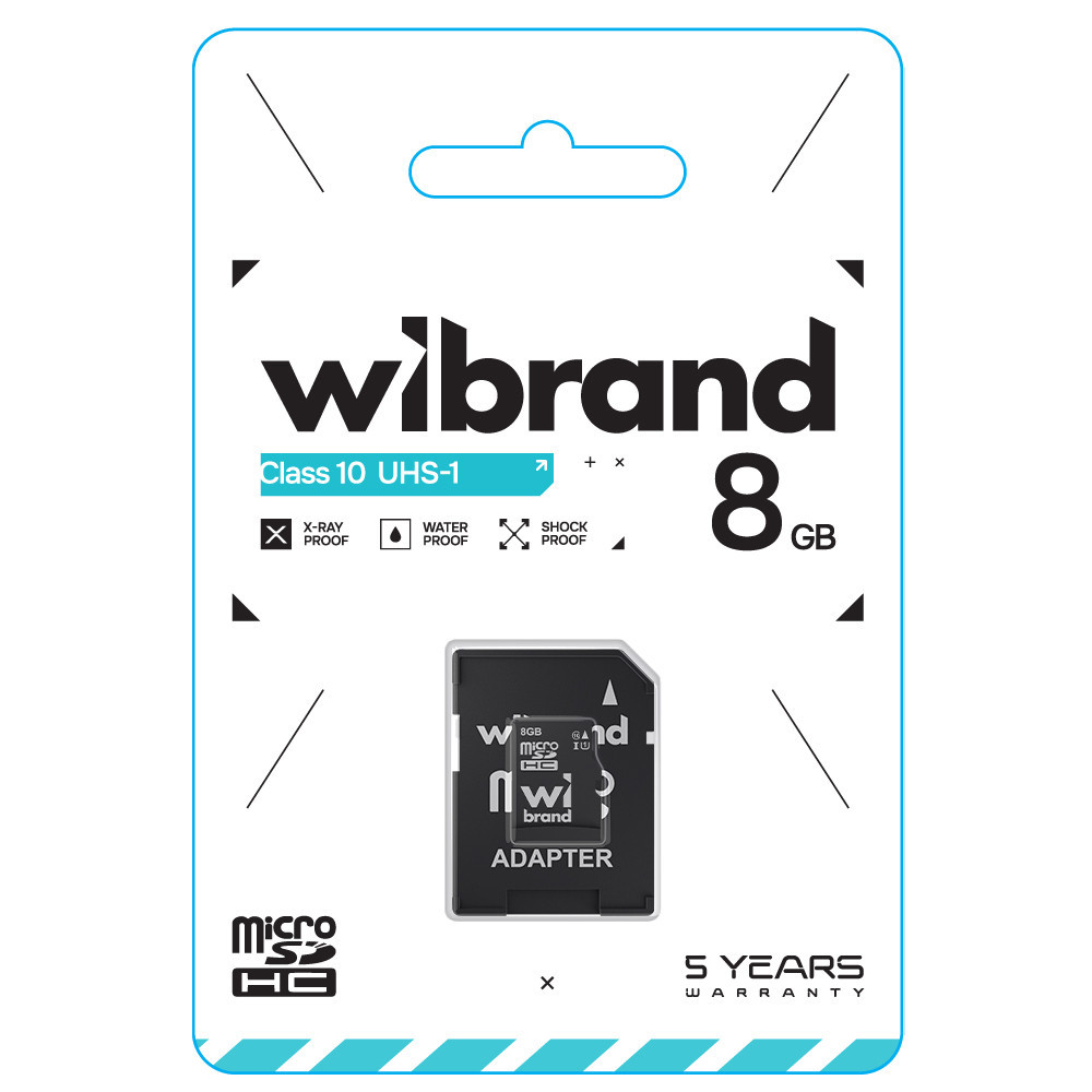 Карта памяти microSDHC (UHS-1) Wibrand 8Gb class 10 (adapter SD) Киев - изображение 2
