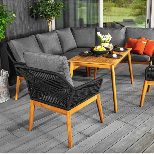 Комплект садових меблів для тераси двору балкона набір столу та стільців для відпочинку Di Volio Albenga чорний Київ - фото 10