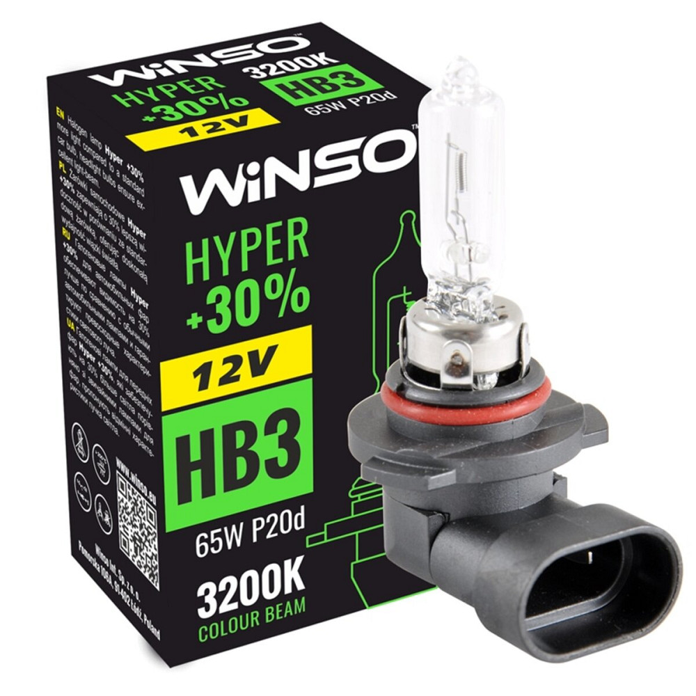 Галогеновая лампа Winso HB3 12V 65W P20d HYPER +30% Киев - изображение 1