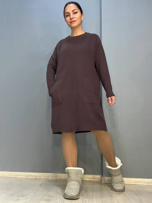 Платье женское LES ETOILES CLAIRES 8198 свитер оверсайз с карманами средняя длина one size, шоколад, one size Киев - изображение 10