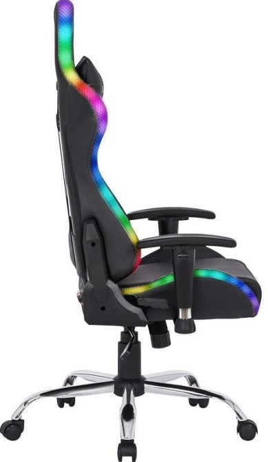 Геймерское кресло Defender Ultimate полиуритановое с RGB подсветкой (Черное) Киев - изображение 3