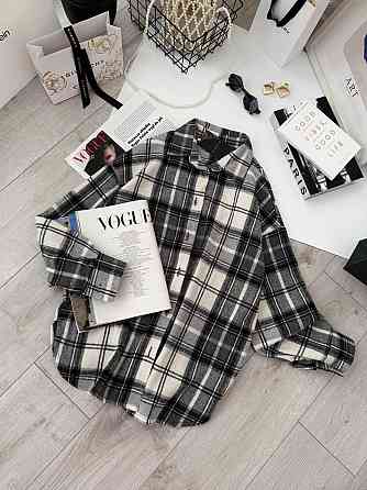 Жіноча тепла звичайна сорочка вільного крою турецький кашемір Сірий Одеса