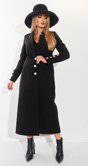 Жіночне чорне пальто (48) Київ - фото 8