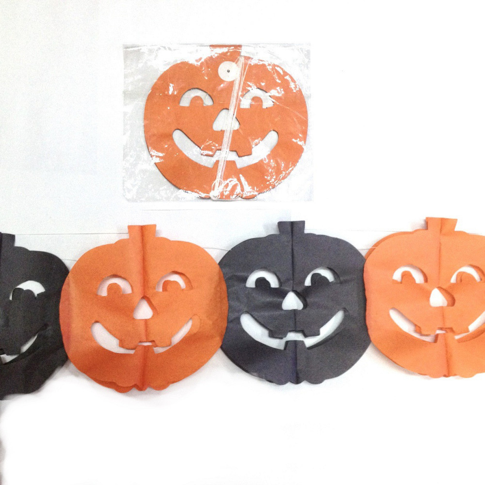 Гирлянда тыквы на Хэллоуин 17 на 17 см черно-оранжевый Киев - изображение 2