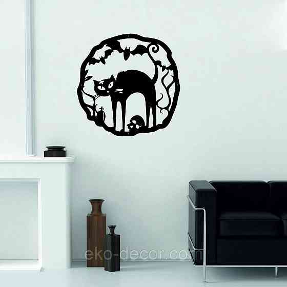 Декоративное настенное 3D Панно «Хэллоуин», Декор на стену с объемом 90*90 см, Черный Киев