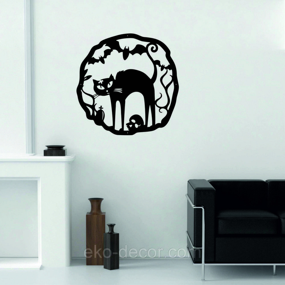 Декоративное настенное 3D Панно «Хэллоуин», Декор на стену с объемом 90*90 см, Черный Киев - изображение 5